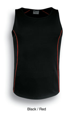 Stitch Feature Essentials-Mens Stitch Singlet in Black/Red