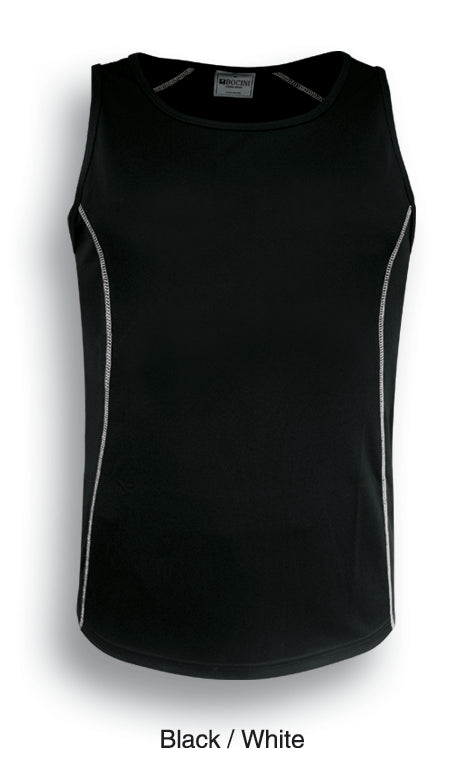 Stitch Feature Essentials-Mens Stitch Singlet in Black/White