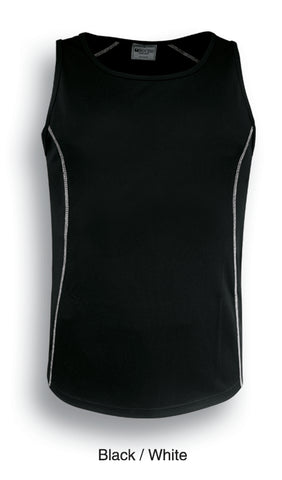 Stitch Feature Essentials-Mens Stitch Singlet in Black/White