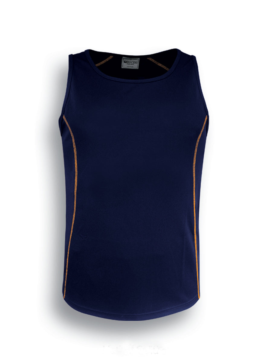 Stitch Feature Essentials-Mens Stitch Singlet in Navy/Gold