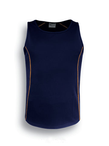 Stitch Feature Essentials-Mens Stitch Singlet in Navy/Gold