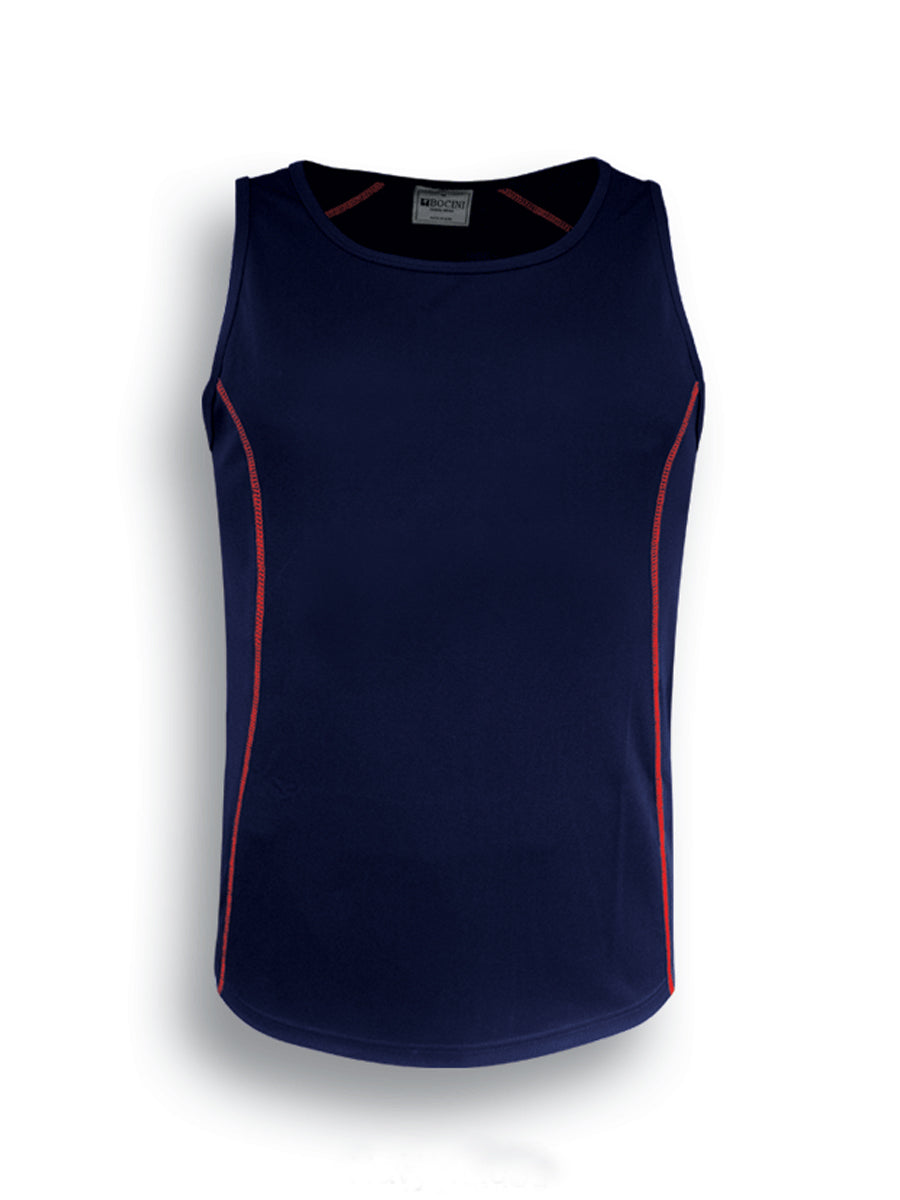 Stitch Feature Essentials-Mens Stitch Singlet in Navy/Red