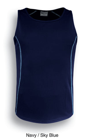 Stitch Feature Essentials-Mens Stitch Singlet in Navy/Sky Blue