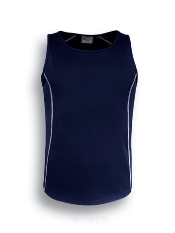 Stitch Feature Essentials-Mens Stitch Singlet in Navy/White