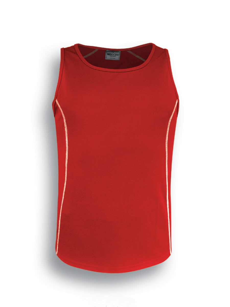 Stitch Feature Essentials-Mens Stitch Singlet in Red/White