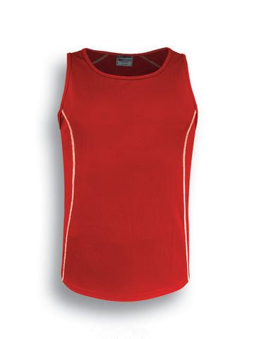 Stitch Feature Essentials-Mens Stitch Singlet in Red/White