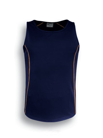 Stitch Feature Essentials-Ladies Stitch Singlet in Navy/Gold