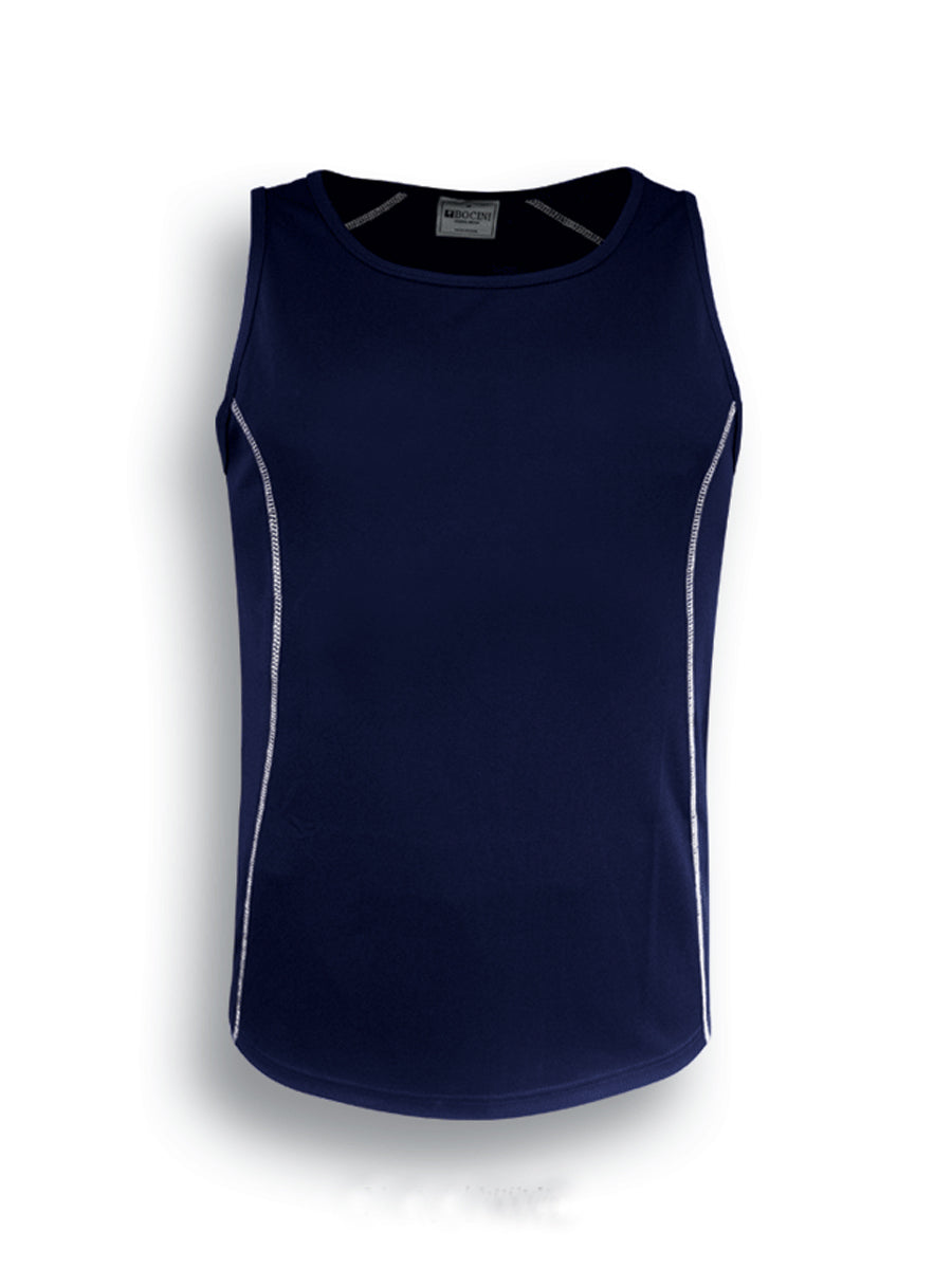 Stitch Feature Essentials-Ladies Stitch Singlet in Navy/White