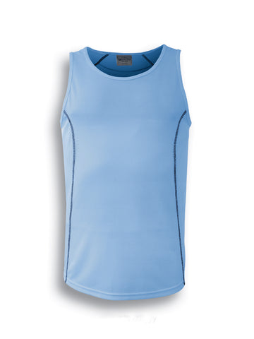 Stitch Feature Essentials-Ladies Stitch Singlet in Sky Blue/Navy