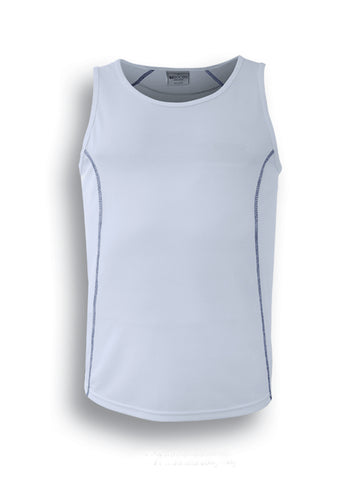 Stitch Feature Essentials-Ladies Stitch Singlet in White/Navy