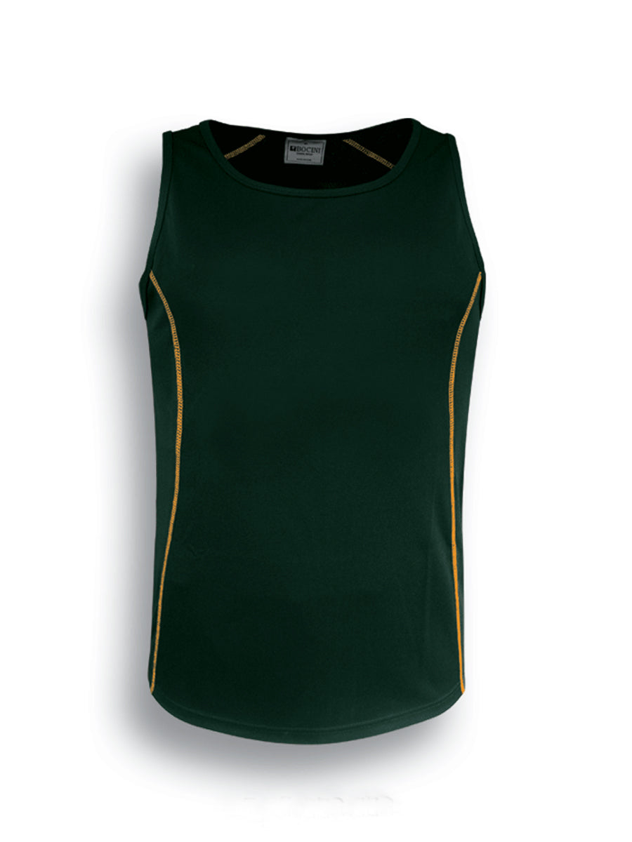 Stitch Feature Essentials-Kids Stitch Singlet in Bottle Green/Gold