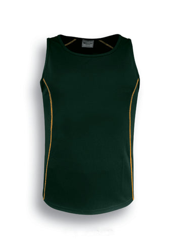 Stitch Feature Essentials-Kids Stitch Singlet in Bottle Green/Gold
