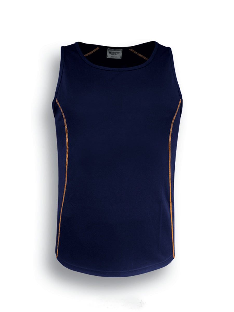 Stitch Feature Essentials-Kids Stitch Singlet in Navy/Gold
