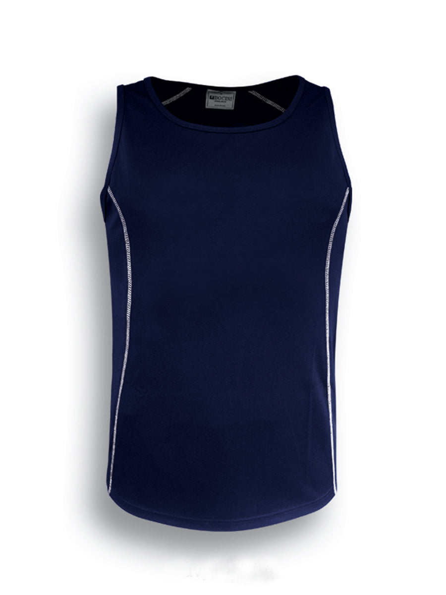 Stitch Feature Essentials-Kids Stitch Singlet in Navy/White