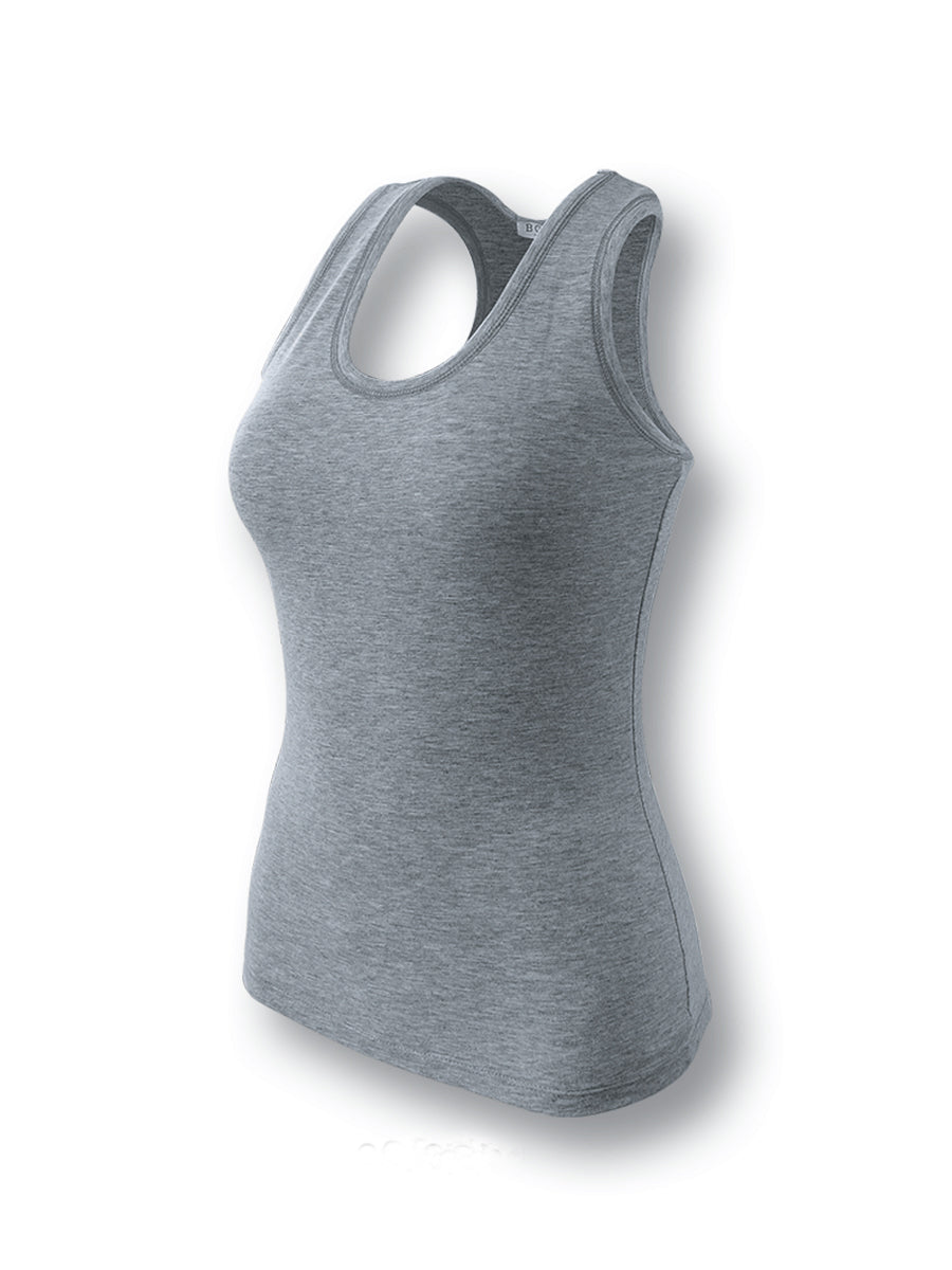Ladies Gym Singlet in Grey Marle