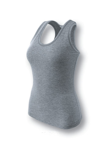 Ladies Gym Singlet in Grey Marle