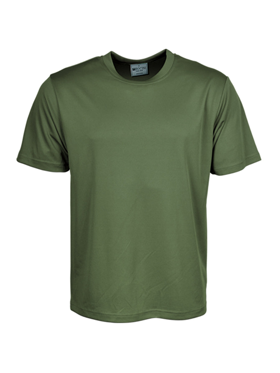 Unisex Adults Plain Breezeway Micromesh Tee Shirt in Army Green