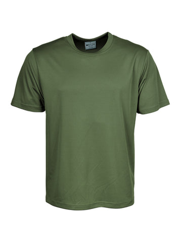 Unisex Adults Plain Breezeway Micromesh Tee Shirt in Army Green