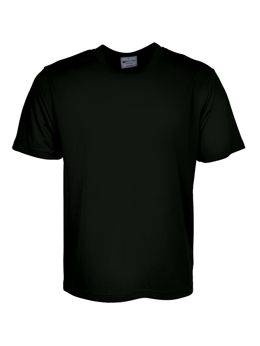 Unisex Adults Plain Breezeway Micromesh Tee Shirt in Black
