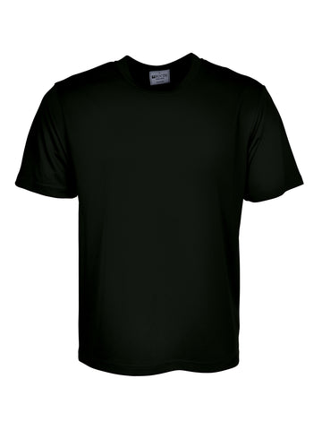 Unisex Adults Plain Breezeway Micromesh Tee Shirt in Black