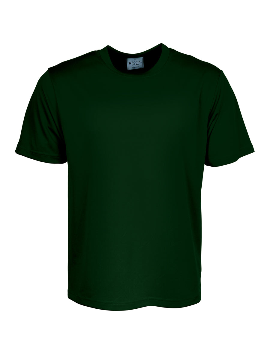 Unisex Adults Plain Breezeway Micromesh Tee Shirt in Bottle Green