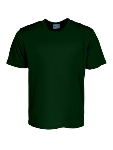 Unisex Adults Plain Breezeway Micromesh Tee Shirt in Bottle Green