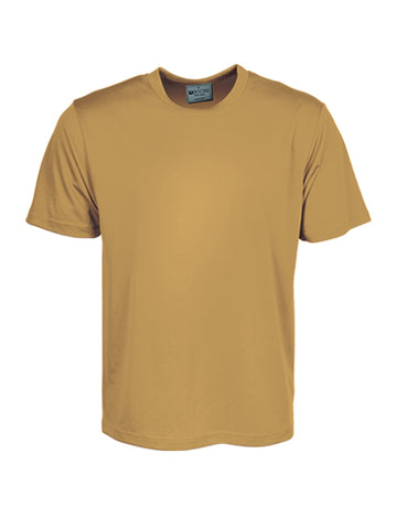 Unisex Adults Plain Breezeway Micromesh Tee Shirt in Camel