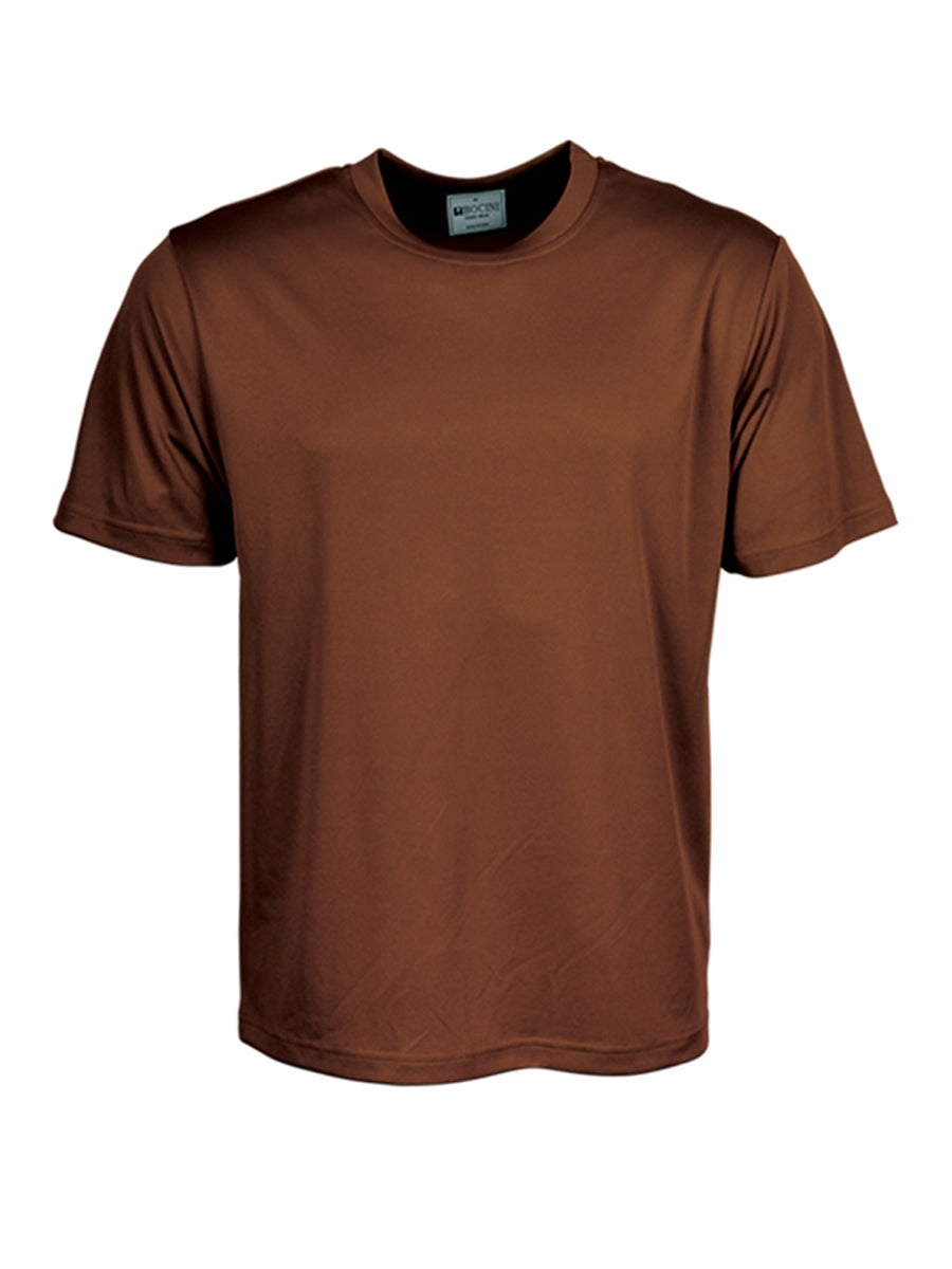 Unisex Adults Plain Breezeway Micromesh Tee Shirt in Chestnut