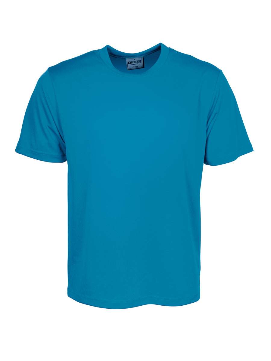 Unisex Adults Plain Breezeway Micromesh Tee Shirt in Cyan