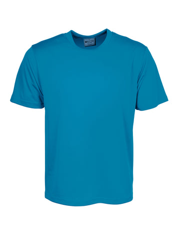 Unisex Adults Plain Breezeway Micromesh Tee Shirt in Cyan
