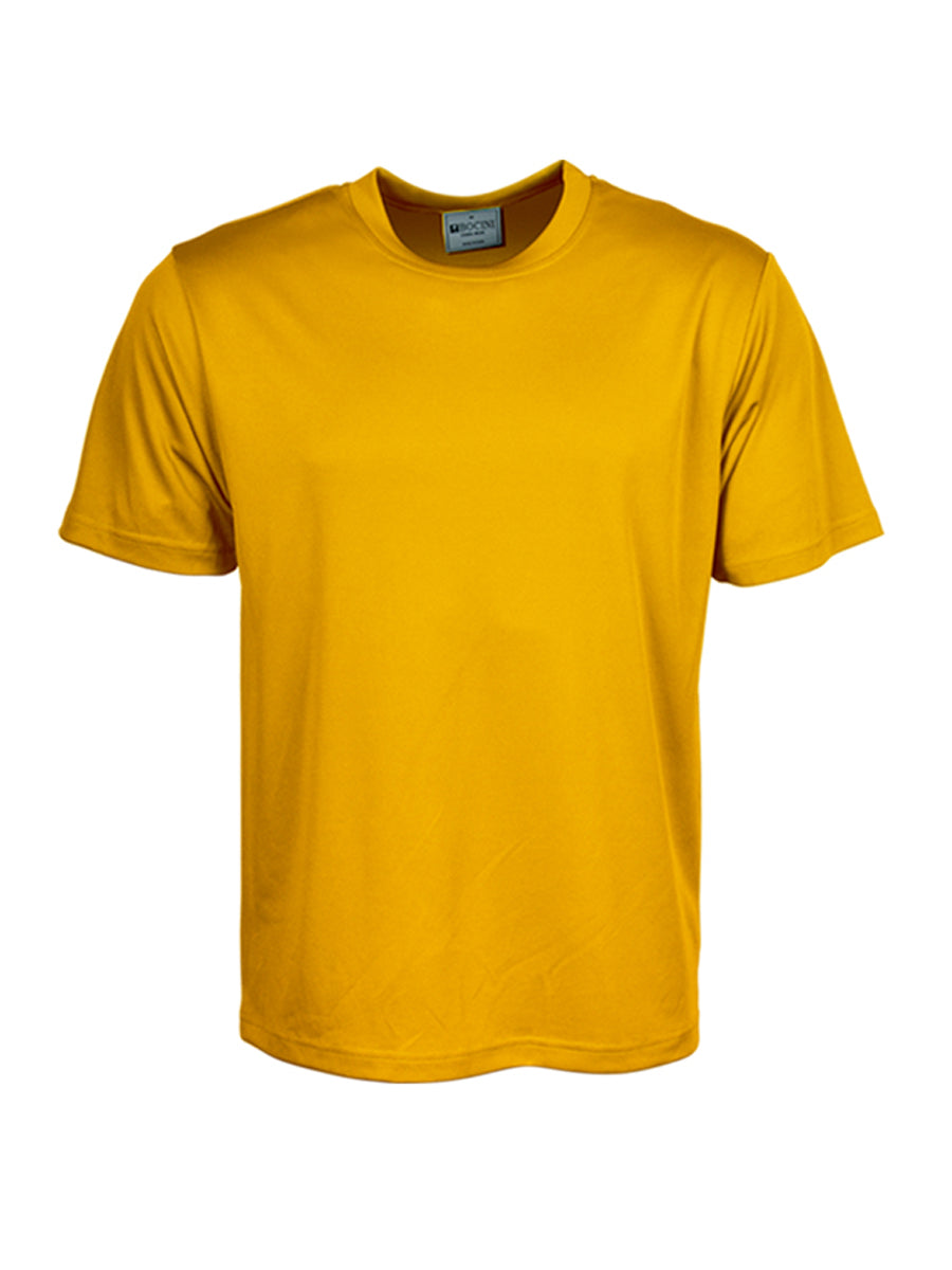 Unisex Adults Plain Breezeway Micromesh Tee Shirt in Gold