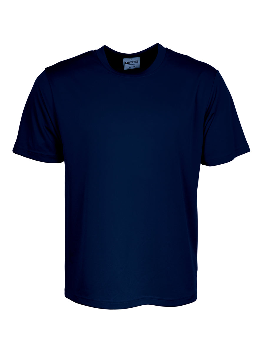 Unisex Adults Plain Breezeway Micromesh Tee Shirt in Navy