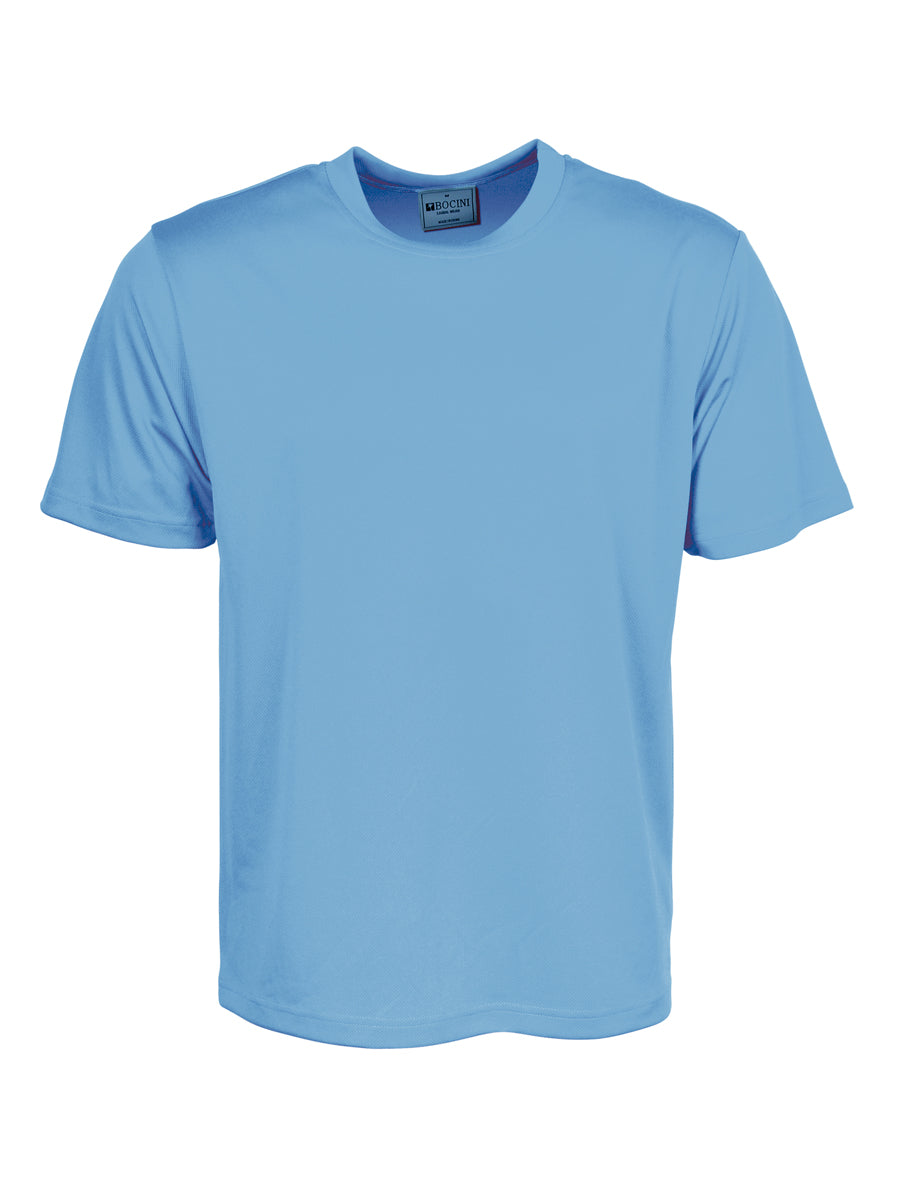 Unisex Adults Plain Breezeway Micromesh Tee Shirt in Sky Blue