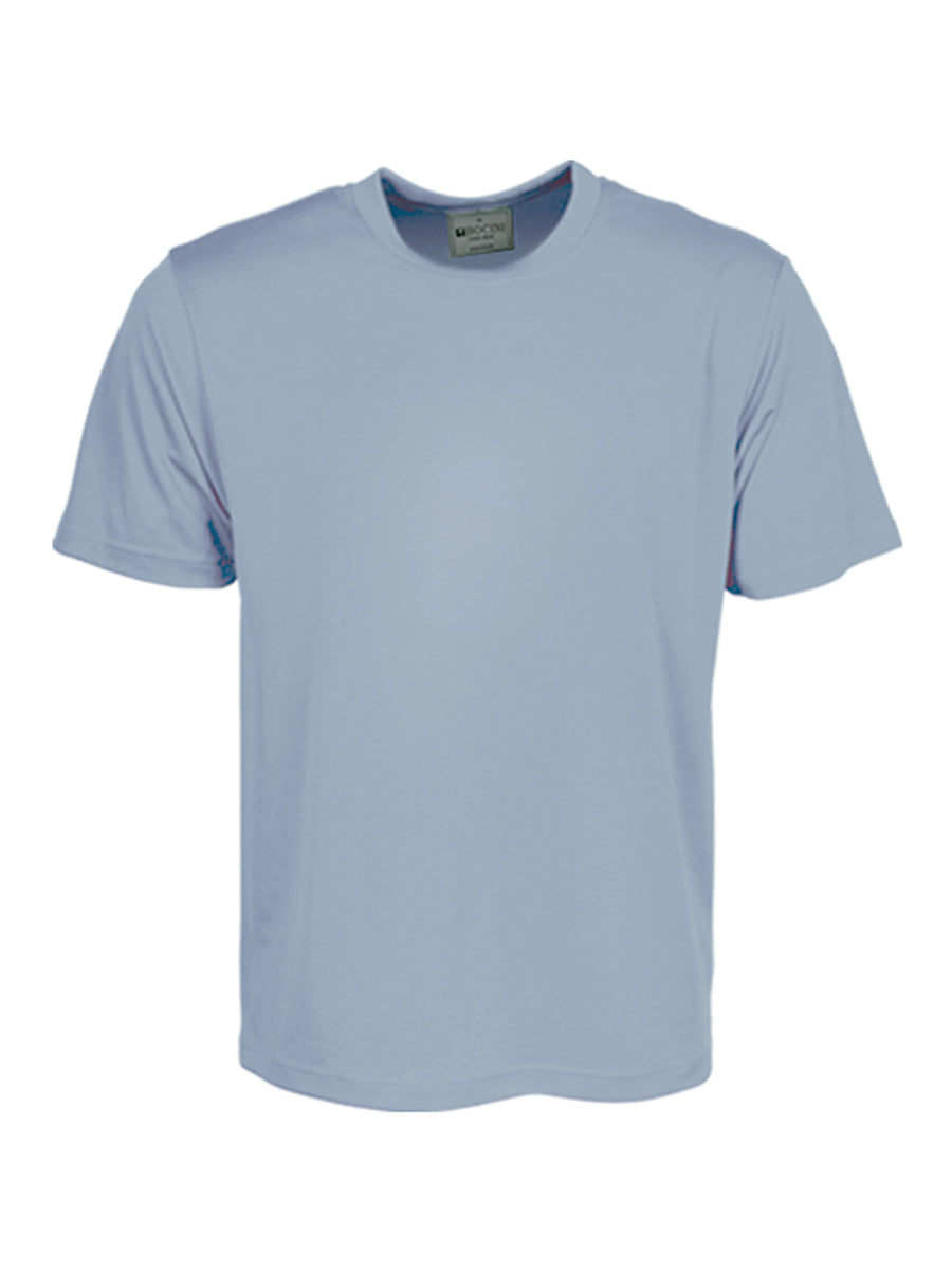 Unisex Adults Plain Breezeway Micromesh Tee Shirt in Stone Blue