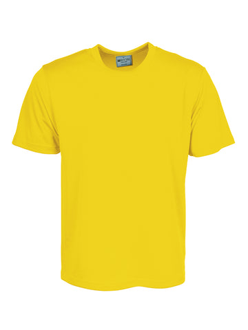 Unisex Adults Plain Breezeway Micromesh Tee Shirt in Yellow