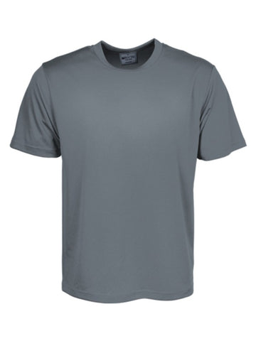 Unisex Adults Plain Breezeway Micromesh Tee Shirt in Grey