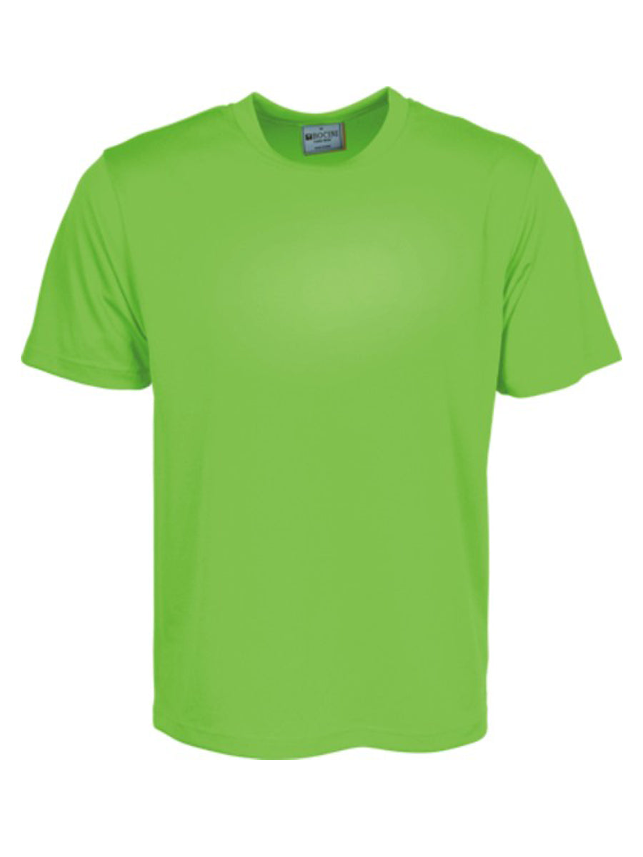 Unisex Adults Plain Breezeway Micromesh Tee Shirt in Lime