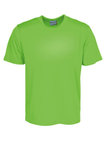 Unisex Adults Plain Breezeway Micromesh Tee Shirt in Lime
