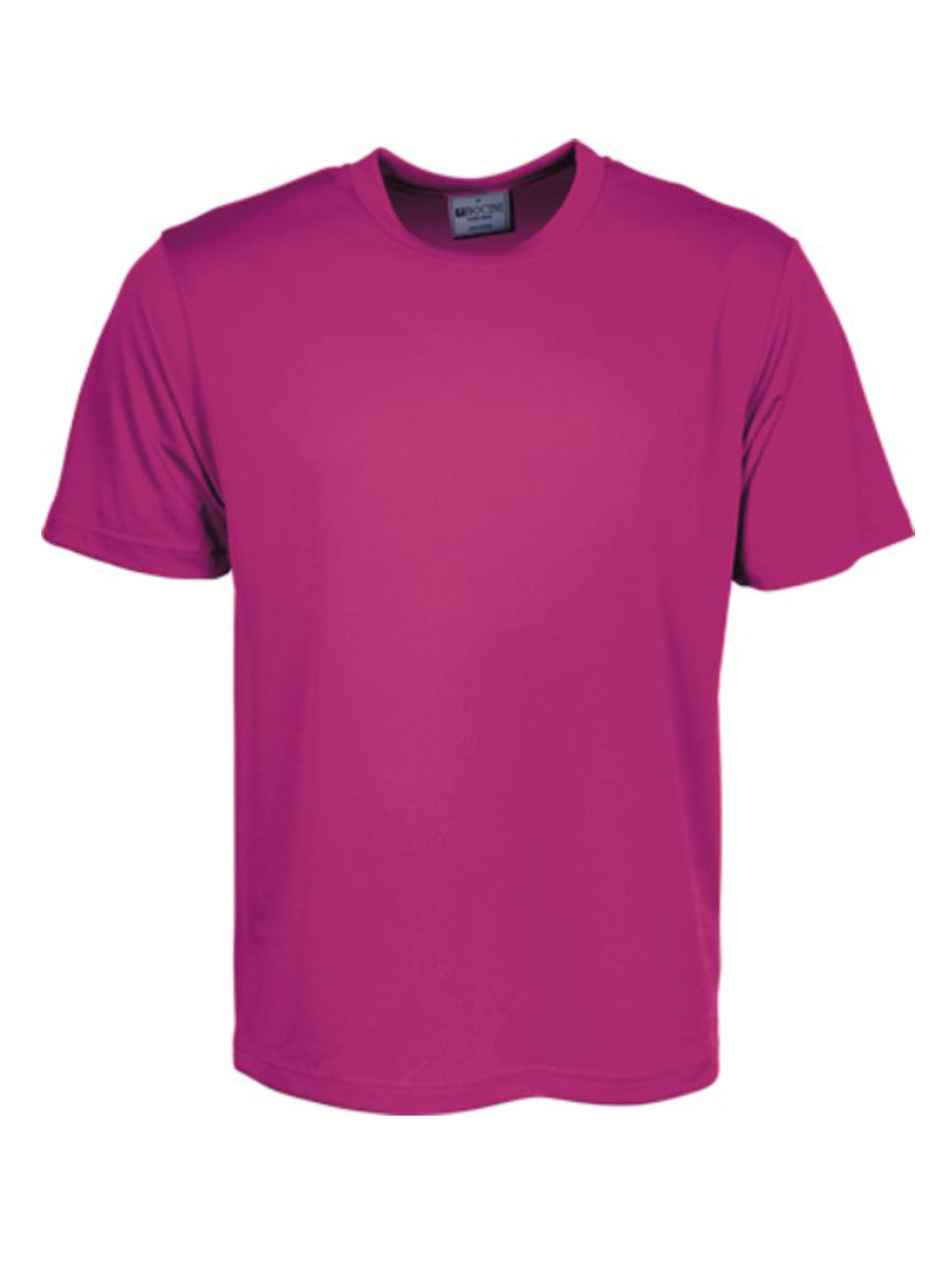 Unisex Adults Plain Breezeway Micromesh Tee Shirt in Magenta