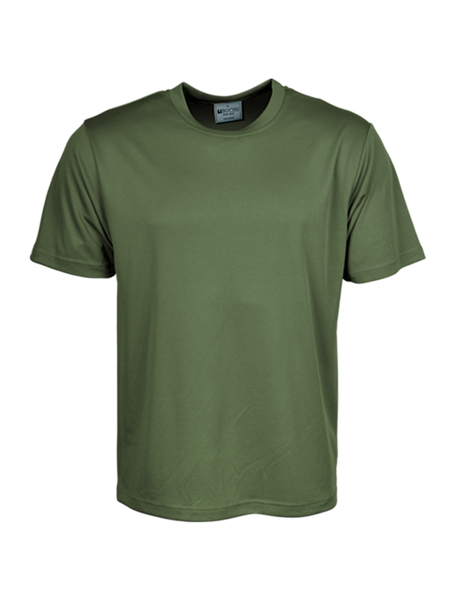 Kids Plain Breezeway Micromesh Tee Shirt in Army Green