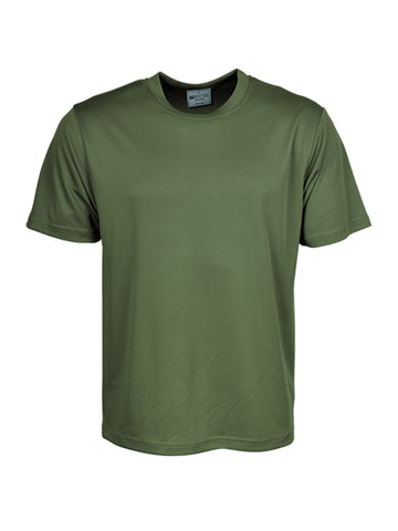 Kids Plain Breezeway Micromesh Tee Shirt in Army Green