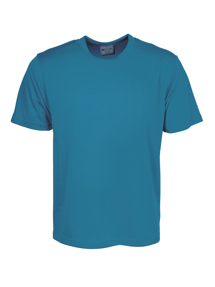 Kids Plain Breezeway Micromesh Tee Shirt in Cyan