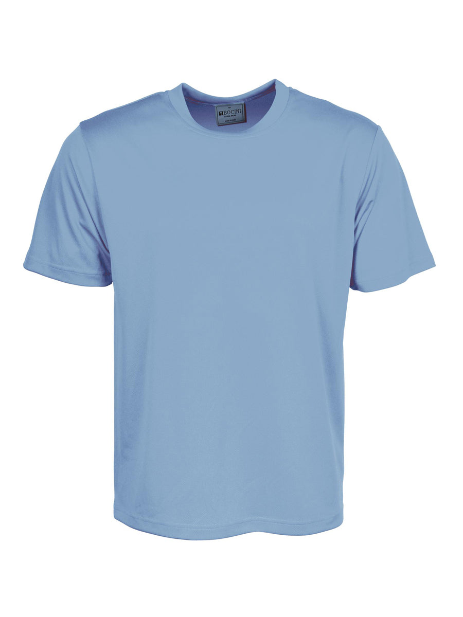 Kids Plain Breezeway Micromesh Tee Shirt in Sky Blue