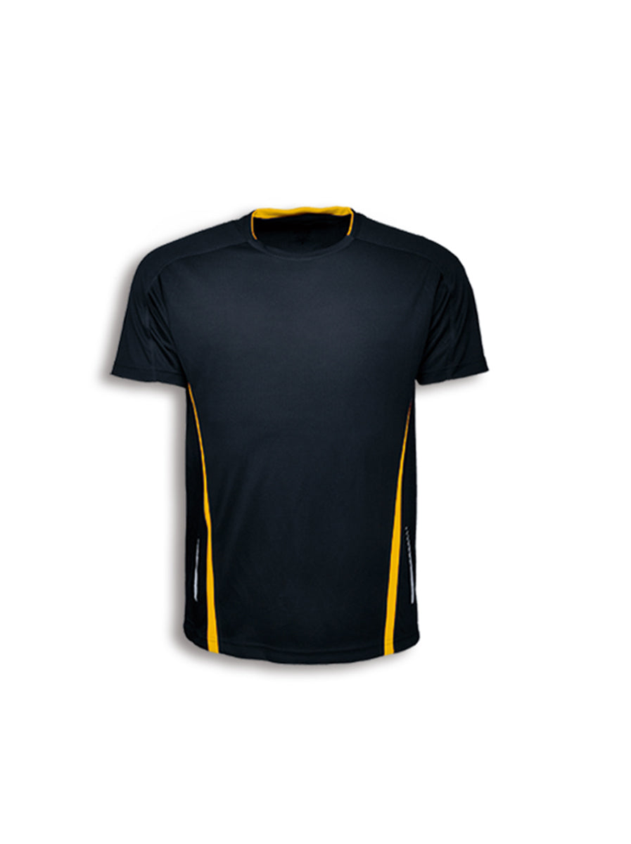Unisex Adults Elite Sports Tee in Black/Gold