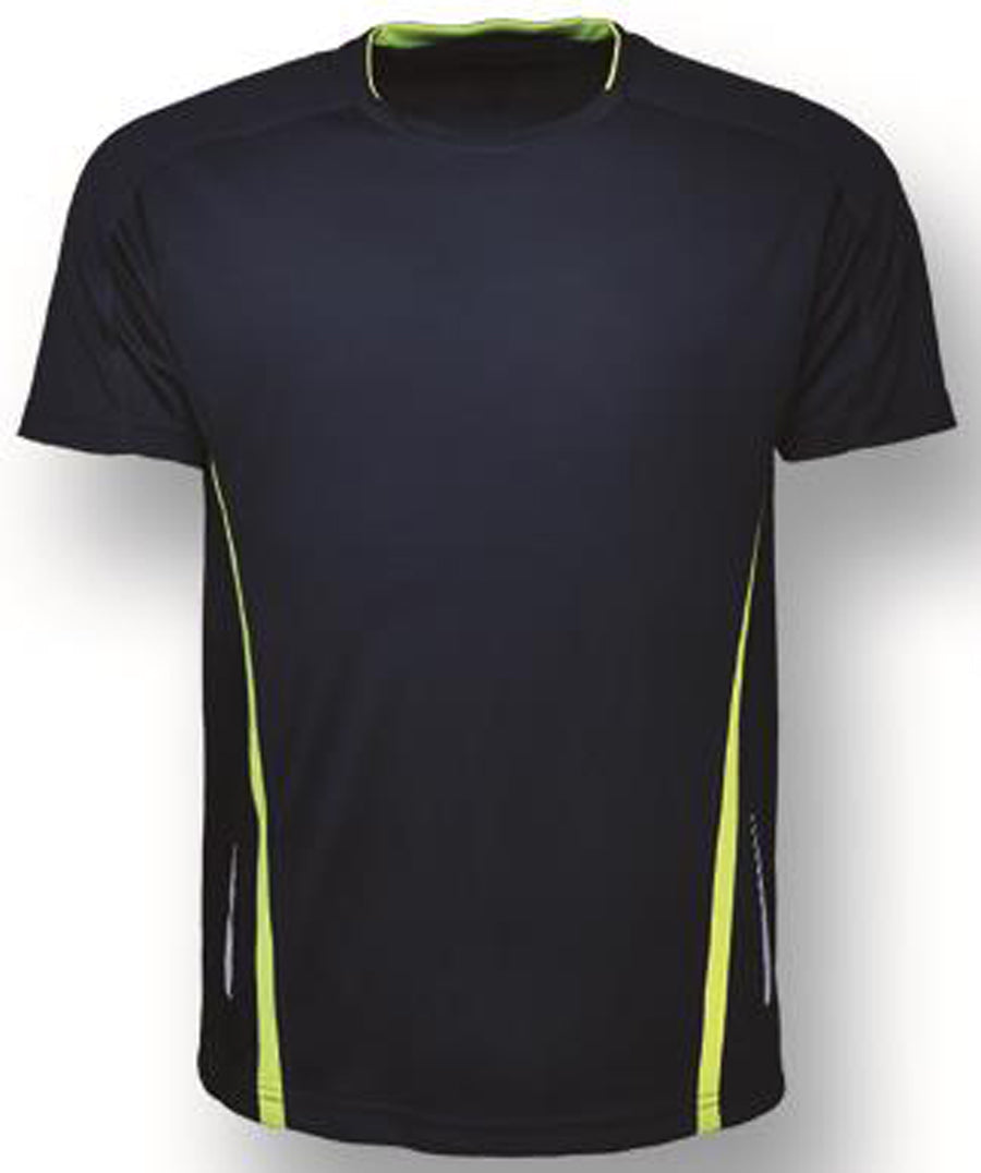 Unisex Adults Elite Sports Tee in Navy/Lime