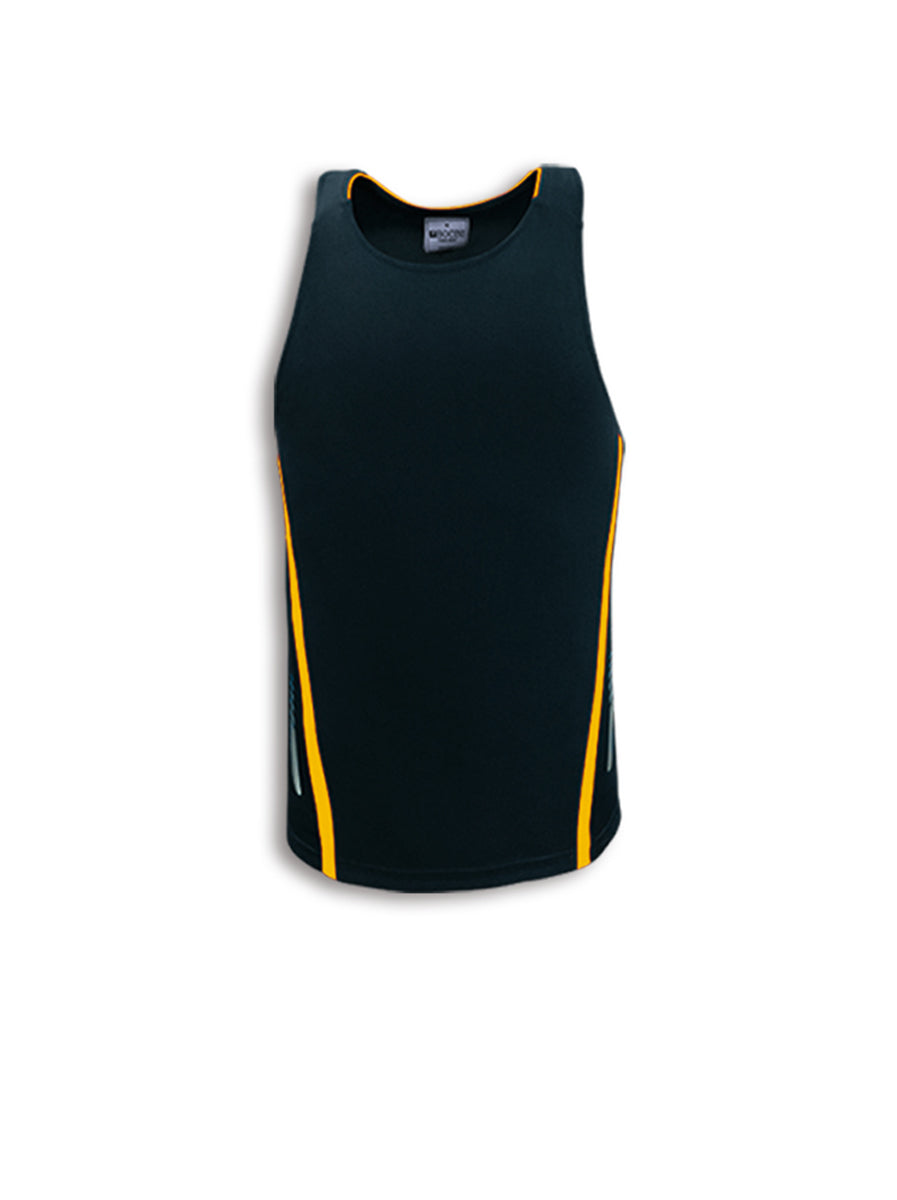 Unisex Elite Sports Singlet in Black/Gold