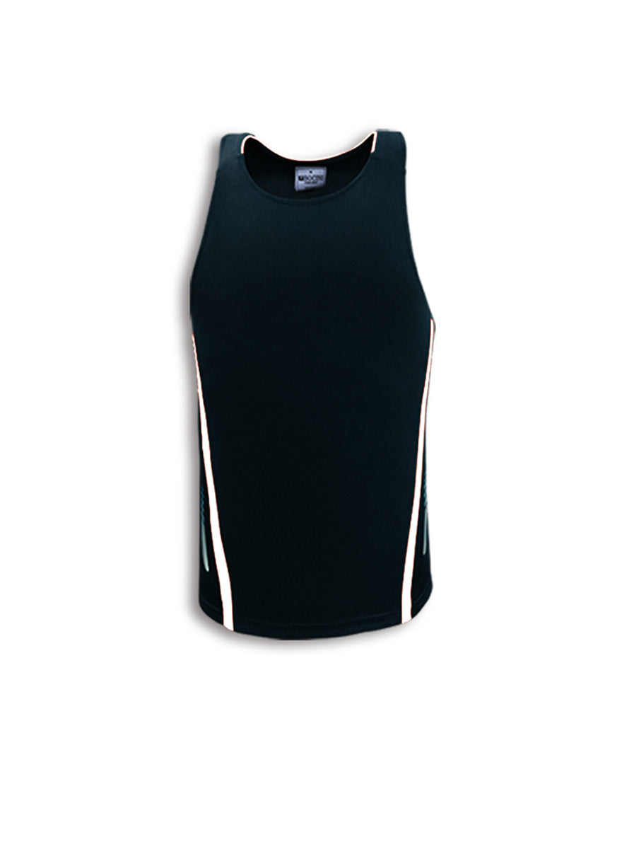 Unisex Elite Sports Singlet in Black/White