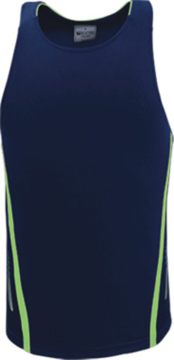 Unisex Elite Sports Singlet in Navy/Lime