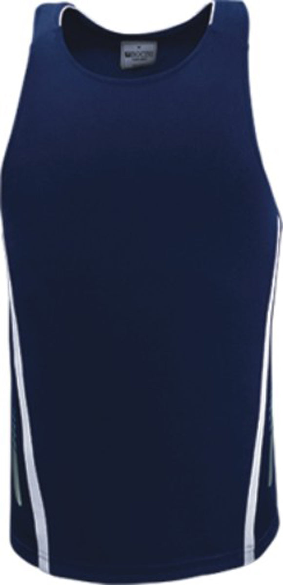 Unisex Elite Sports Singlet in Navy/White