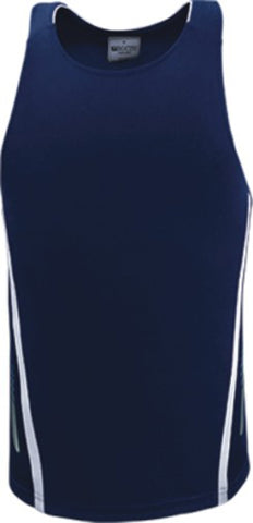 Unisex Elite Sports Singlet in Navy/White